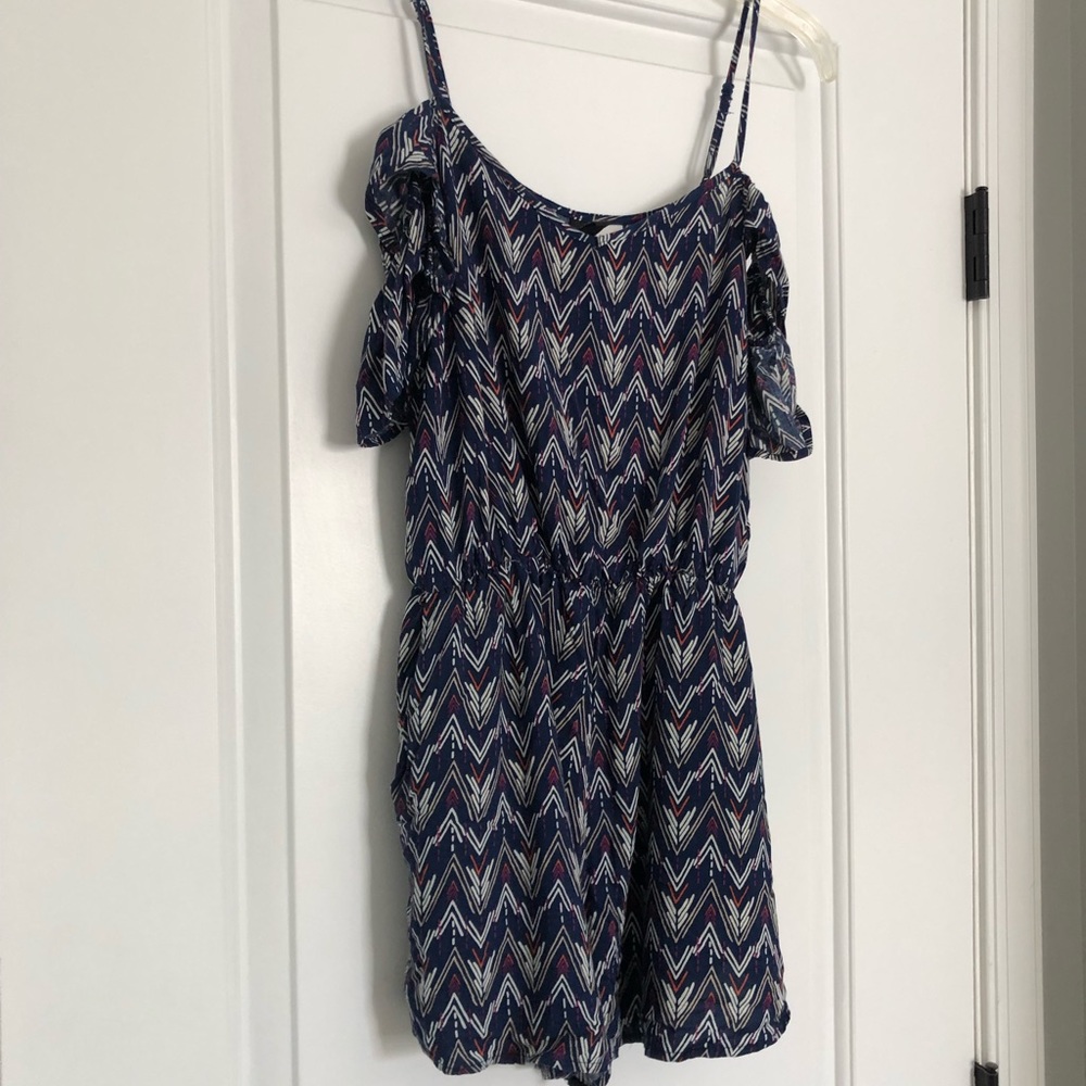 H&M Navy Off the Shoulder Romper